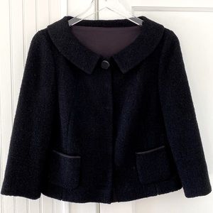 Elie Tahari Boucle’ Cropped Boiled Wool Jacket